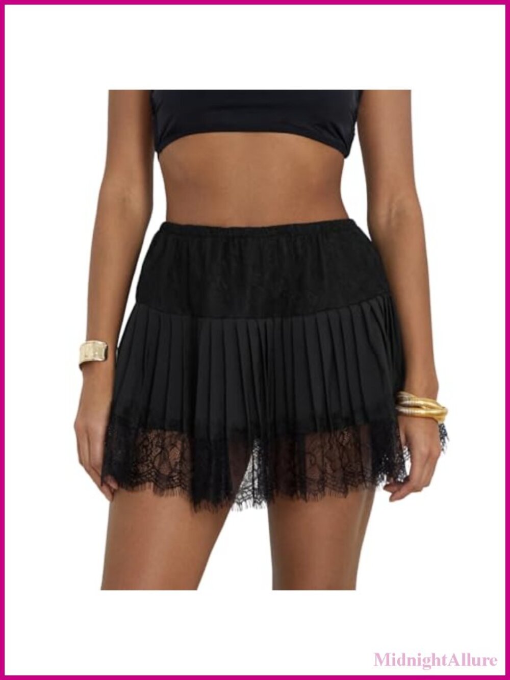 Y2K Lace Ruffle Mini Skirt High Waist Pleated Layered Underskirt